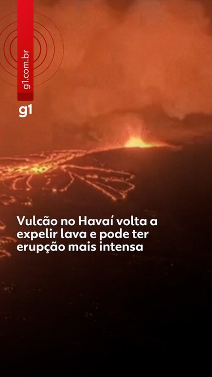 VÍDEO: vulcão no Havaí expele 'rio' de lava, e autoridades fazem alerta