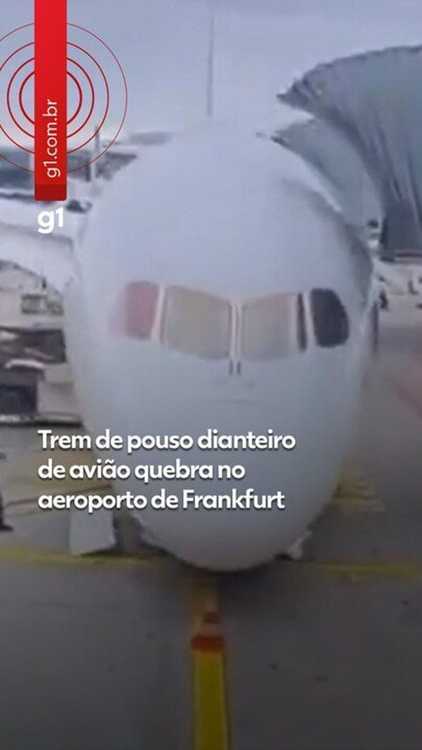 VÍDEO: trem de pouso de avião quebra e deixa vários funcionários feridos no aeroporto de Frankfurt