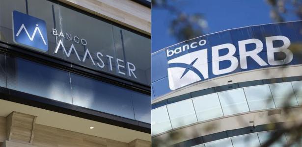 Fachadas dos bancos Master e BRB