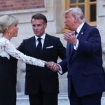 Trump janta com Macron no Palácio de Versalhes
