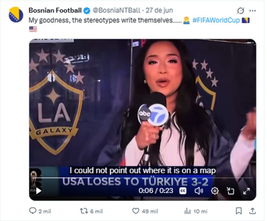 Repórter de TV americana diz que não sabe nem onde fica a Bósnia, próxima adversária dos EUA na Copa, e depois pede desculpas