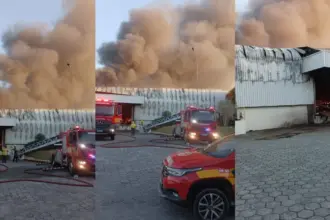 Vídeo: incêndio de grandes proporções atinge fábrica da Colcci em SC