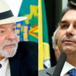 Pré-candidatos ao Palácio do Planalto, presidente Lula (PT) e senador Flávio Bolsonaro (PL)